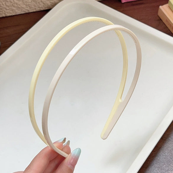 Wholesale Women's Plastic And Resin Doublelayer Color Matching Hair Hoop Sweet Geometric Style Baking Paint Process For Spring And Summer