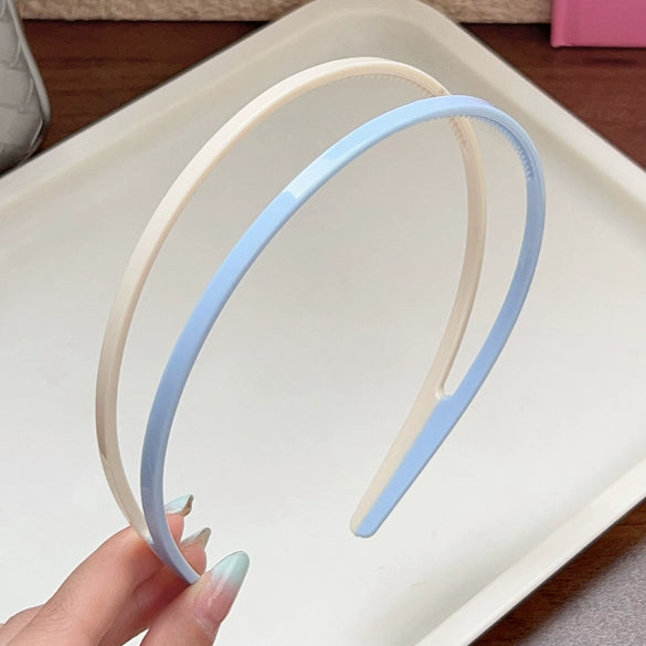 Wholesale Women's Plastic And Resin Doublelayer Color Matching Hair Hoop Sweet Geometric Style Baking Paint Process For Spring And Summer