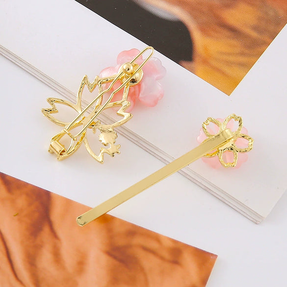 Wholesale Women's Plastic And Resin Handmade Flower Hair Ring And Bangs Clip Headdress
