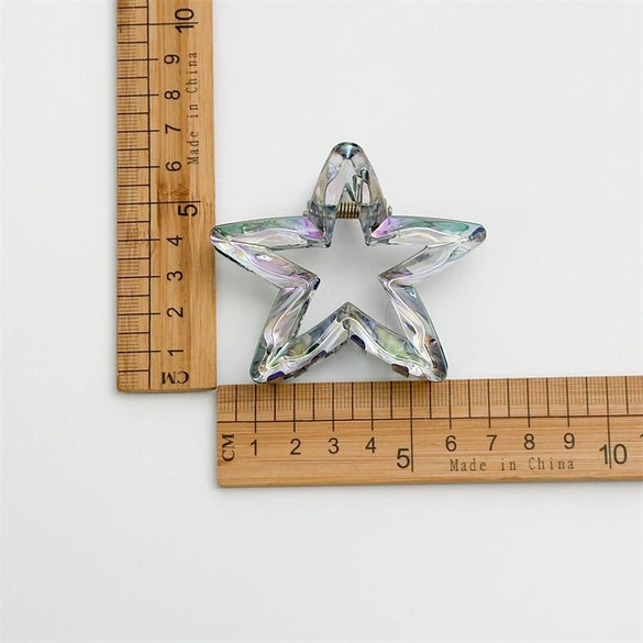 Wholesale Women's Plastic And Resin Laser Hollow Star Hair Claw Clip Simple Style Seiko Design