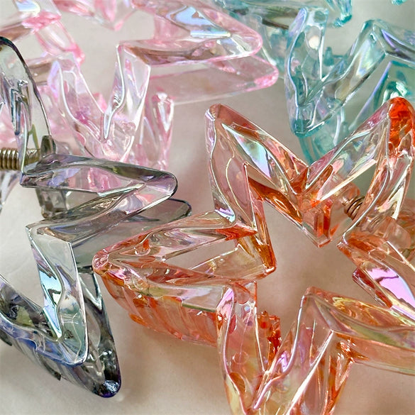 Wholesale Women's Plastic And Resin Laser Hollow Star Hair Claw Clip Simple Style Seiko Design