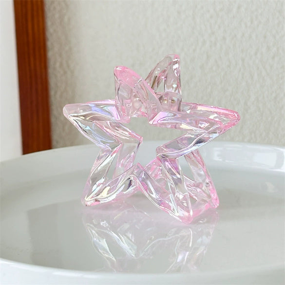 Wholesale Women's Plastic And Resin Laser Hollow Star Hair Claw Clip Simple Style Seiko Design