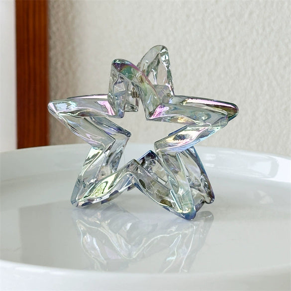 Wholesale Women's Plastic And Resin Laser Hollow Star Hair Claw Clip Simple Style Seiko Design