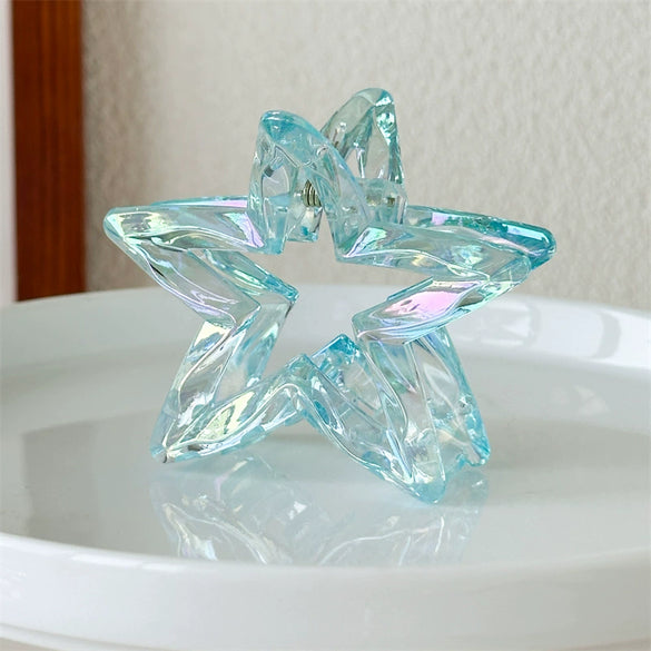 Wholesale Women's Plastic And Resin Laser Hollow Star Hair Claw Clip Simple Style Seiko Design