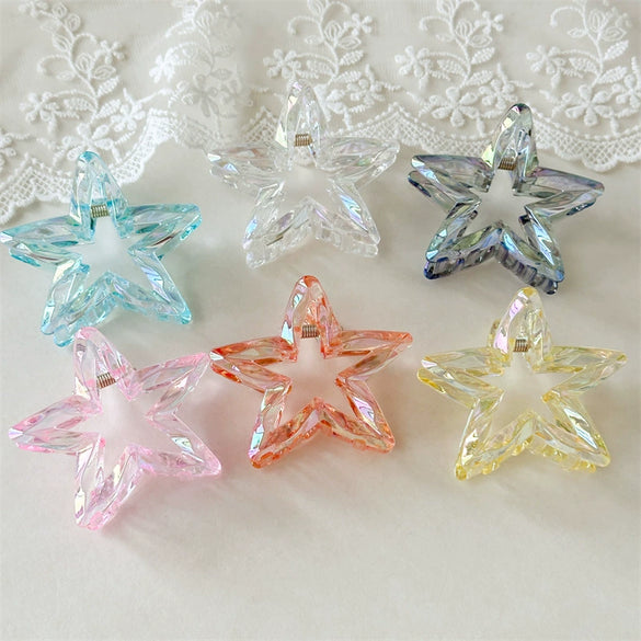 Wholesale Women's Plastic And Resin Laser Hollow Star Hair Claw Clip Simple Style Seiko Design