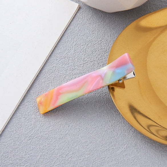 Wholesale Women's Plastic And Resin Square Duck Bill Clip Hairpin In Minimalist Style With Manual Design