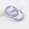 Wholesale Women's Plastic Iron Geometric Exaggerated Circle Earrings With Sequins And Electroplating