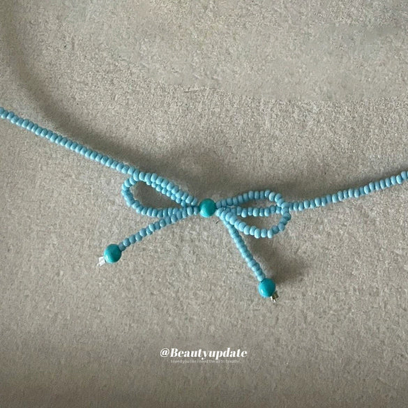 Wholesale Women's Plastic Resin Bow Shaped Handmade Clavicle Necklace