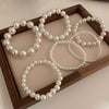 Wholesale Women's Plastic Resin Geometric Handmade Pearl Elastic Bracelet