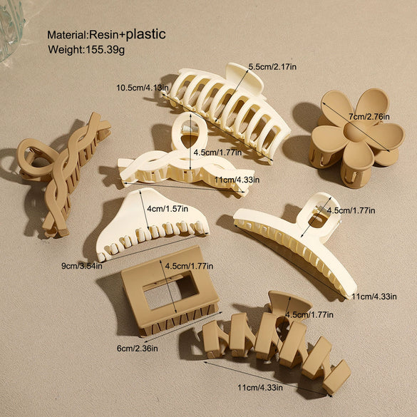 Wholesale Women's Plastic Resin Hair Clips Simple Geometric Style Baking Paint Process