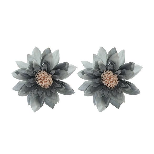 Wholesale Women's Plastic Resin Hand Knitted Flower Multilayered Exaggerated Earrings