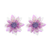 Wholesale Women's Plastic Resin Hand Knitted Flower Multilayered Exaggerated Earrings