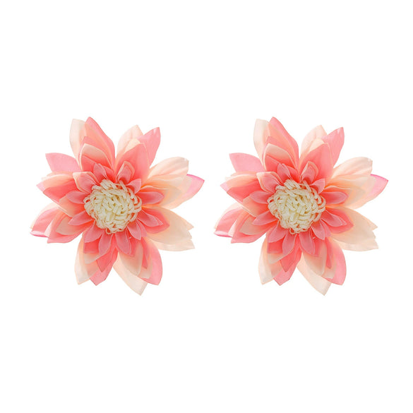 Wholesale Women's Plastic Resin Hand Knitted Flower Multilayered Exaggerated Earrings