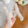 Wholesale Women's Plastic Resin Handmade Geometric Plush Hair Grip Clip For Autumn And Winter