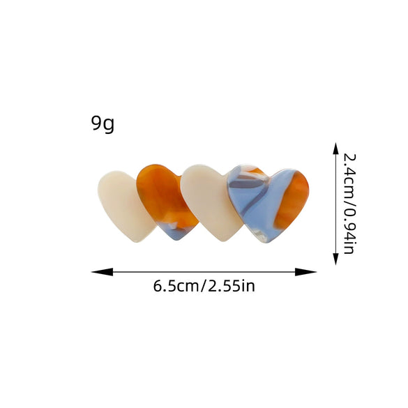 Wholesale Women's Plastic Resin Handmade Lovely Heart Shape Hairpin Top Clip Duckbill Clip Side Clip
