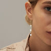 Wholesale Women's Plated Brass Fresh Water Pearl Drop Earrings With Geometric Pattern And Tassel Style