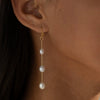Wholesale Women's Plated Brass Fresh Water Pearl Drop Earrings With Geometric Pattern And Tassel Style