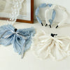 Wholesale Women's Pleated Fabric Pearl Bow Doublelayer Oversized Handmade Mixed Materials Hair Tie Sweet Style Hair Accessory