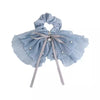 Wholesale Women's Pleated Fabric Pearl Bow Doublelayer Oversized Handmade Mixed Materials Hair Tie Sweet Style Hair Accessory