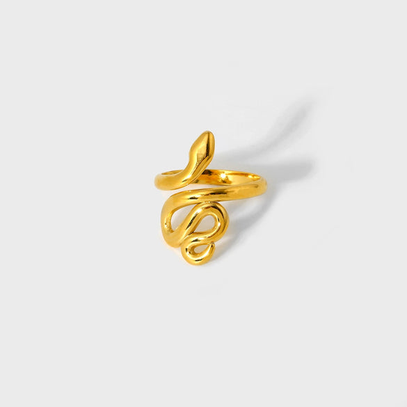 Wholesale Women's Pop Style Stainless Steel Electroplated Snakeshaped Open Ring Jewelry