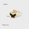 Wholesale Women's Popular Butterfly Insect Stainless Steel 18K Gold Electroplated Open Ring Highend Jewelry Accessory