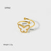 Wholesale Women's Popular Butterfly Insect Stainless Steel 18K Gold Electroplated Open Ring Highend Jewelry Accessory