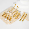 Wholesale Women's Premium Natural Freshwater Pearl Earrings With Cuban Chain Made Of 18K Gold Plated Stainless Steel Geometric Design Pvd Furnace Real Gold Process