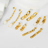 Wholesale Women's Premium Natural Freshwater Pearl Earrings With Cuban Chain Made Of 18K Gold Plated Stainless Steel Geometric Design Pvd Furnace Real Gold Process
