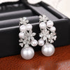 Wholesale Women's Princess Style Copper Earrings With Flower And Geometric Pattern