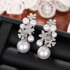 Wholesale Women's Princess Style Copper Earrings With Flower And Geometric Pattern