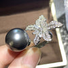 Wholesale Women's Princess Style Copper Ring Set With Artificial Pearls Geometric Starfish Design