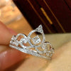 Wholesale Women's Princess Style Copper Ring With Zirconia And Geometric Crown Pattern