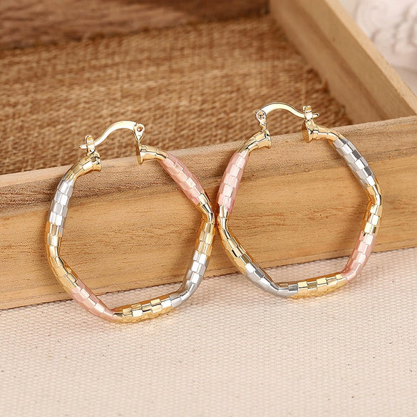 Wholesale Women's Princess Style Geometric Copper Electroplated Earrings