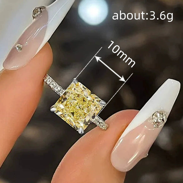 Wholesale Women's Princess Style Geometric Copper Ring Jewelry With Zircon