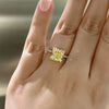 Wholesale Women's Princess Style Geometric Copper Ring Jewelry With Zircon