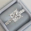 Wholesale Women's Princess Style Geometric Copper Zircon Inlaid Ring