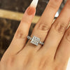 Wholesale Women's Princess Style Geometric Copper Zircon Inlaid Ring