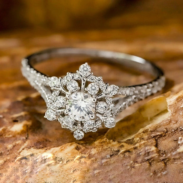 Wholesale Women's Princess Style Geometric Copper Zirconia Inlay Ring