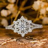 Wholesale Women's Princess Style Geometric Copper Zirconia Inlay Ring