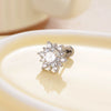 Wholesale Women's Princess Style Titanium Steel Double Head Detachable Cochlear Ear Bone Nail With Inlaid Zircon And Snowflake Pattern