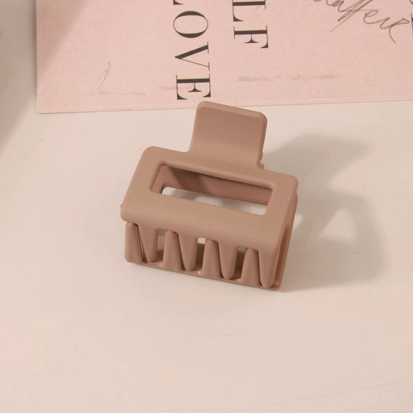 Wholesale Women's Ps Material Square Matte Grip Hair Claw Clip With Paint And Geometric Design