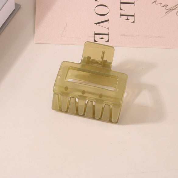 Wholesale Women's Ps Material Square Matte Grip Hair Claw Clip With Paint And Geometric Design
