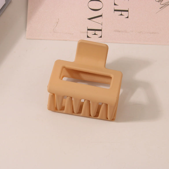 Wholesale Women's Ps Material Square Matte Grip Hair Claw Clip With Paint And Geometric Design