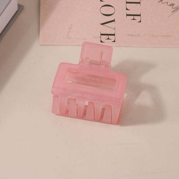 Wholesale Women's Ps Material Square Matte Grip Hair Claw Clip With Paint And Geometric Design