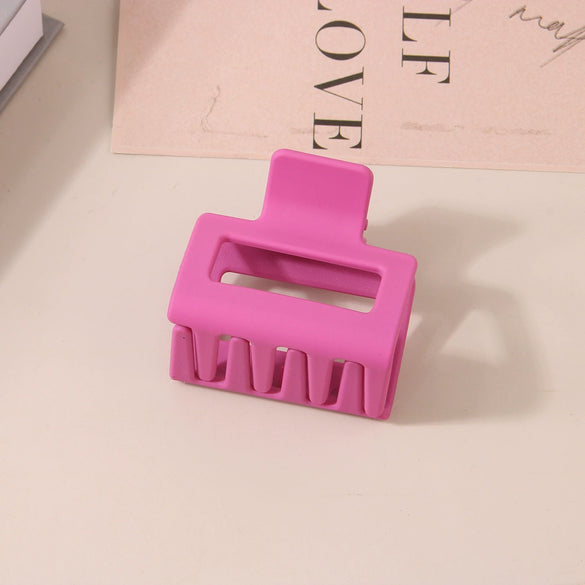 Wholesale Women's Ps Material Square Matte Grip Hair Claw Clip With Paint And Geometric Design