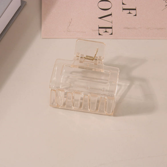 Wholesale Women's Ps Material Square Matte Grip Hair Claw Clip With Paint And Geometric Design