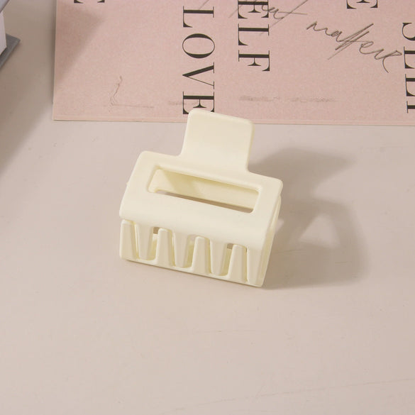 Wholesale Women's Ps Material Square Matte Grip Hair Claw Clip With Paint And Geometric Design