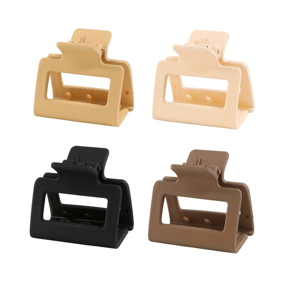 Wholesale Women's Ps Material Square Matte Grip Hair Claw Clip With Paint And Geometric Design
