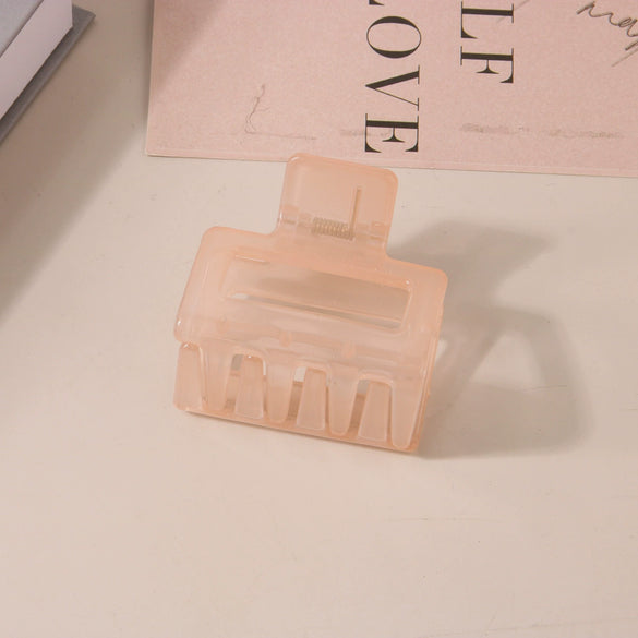 Wholesale Women's Ps Material Square Matte Grip Hair Claw Clip With Paint And Geometric Design