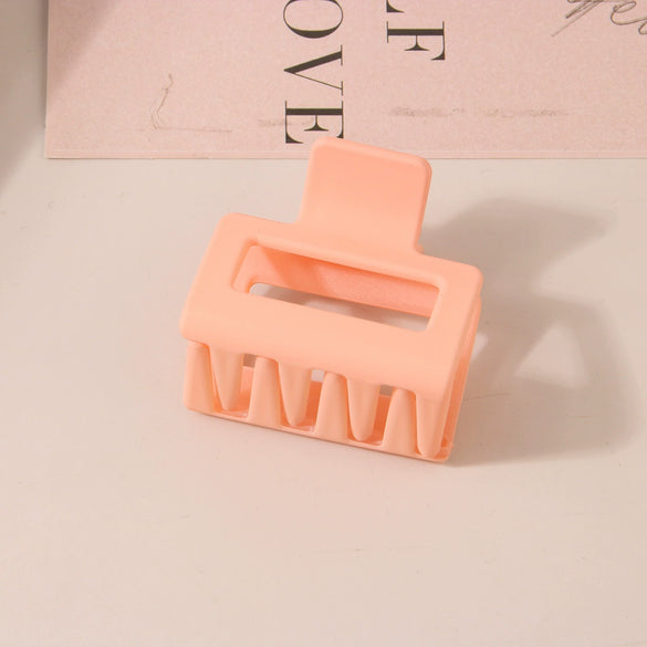 Wholesale Women's Ps Material Square Matte Grip Hair Claw Clip With Paint And Geometric Design